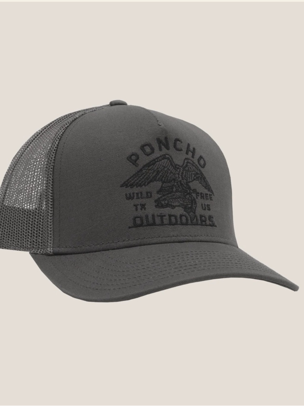 Poncho Grey Eagle Trucker Hat in Charcoal